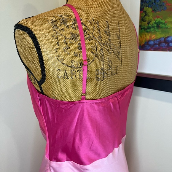 Anthropologie Hutch Satin Maxi Slip Dress NWT Pink and Fuchsia Size Large - Picture 8 of 13